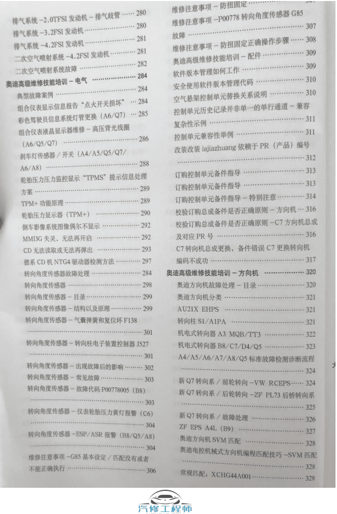 ✅[Free.免费] 大众奥迪 | ODIS专检 发动机 方向机故障维修 汽修技师维修技能手册 诊断 工程师（500页60M）