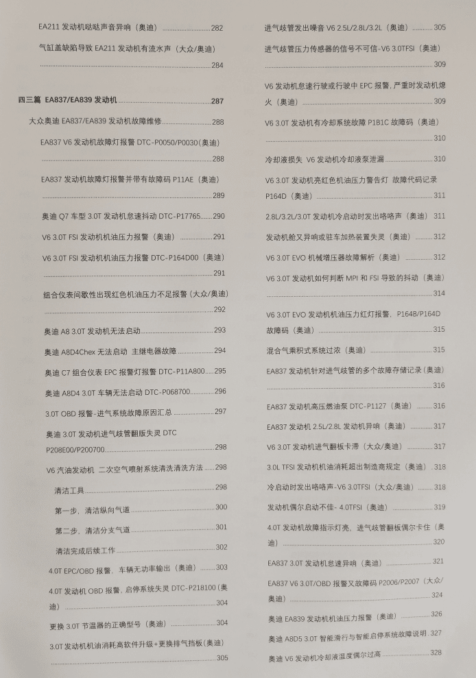 📂大众奥迪 | 发动机 2020年 汽车维修技师实用维修手册 EA系列发动机详解 （516页1G）