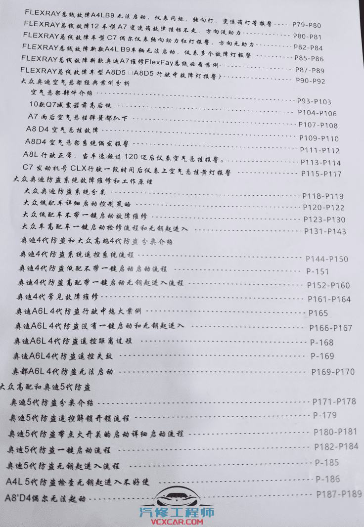 📂奥迪 | Audi 2021年 大众奥迪进阶高手之路 诊断维修分析 总线维修 4代 5代防盗 故障维修案例（308页1.87G）