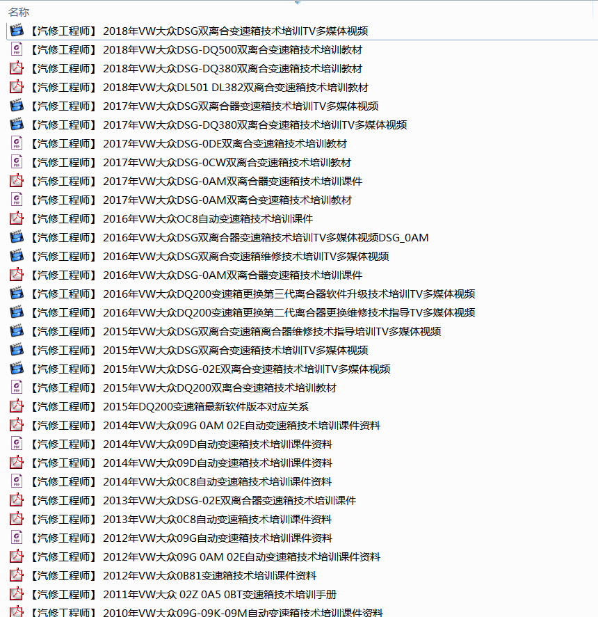 📂大众 | 变速箱 2018年原厂变速箱技术培训资料 TV多媒体 DSG双离合 自动变速箱 (2.61G)