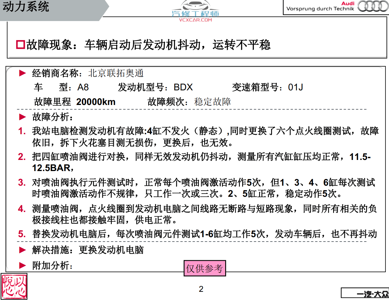 ✅[Free.免费] 奥迪 | Audi原厂SOST 技术培训—2010年2009年第1、2期 内部资料 故障案例（200M）