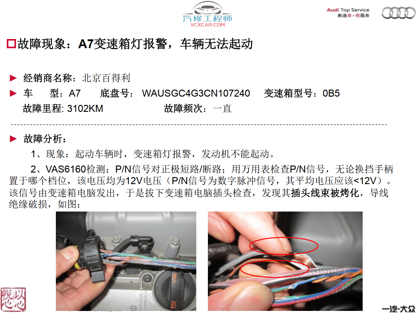 📂奥迪 | Audi原厂SOST 技术培训—2012年第1、2、3期 内部资料 故障案例（1.5G）