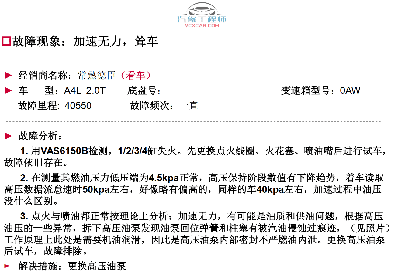 📂奥迪 | Audi原厂SOST 技术培训—2013年第1、2、3期 内部资料 故障案例(990M)