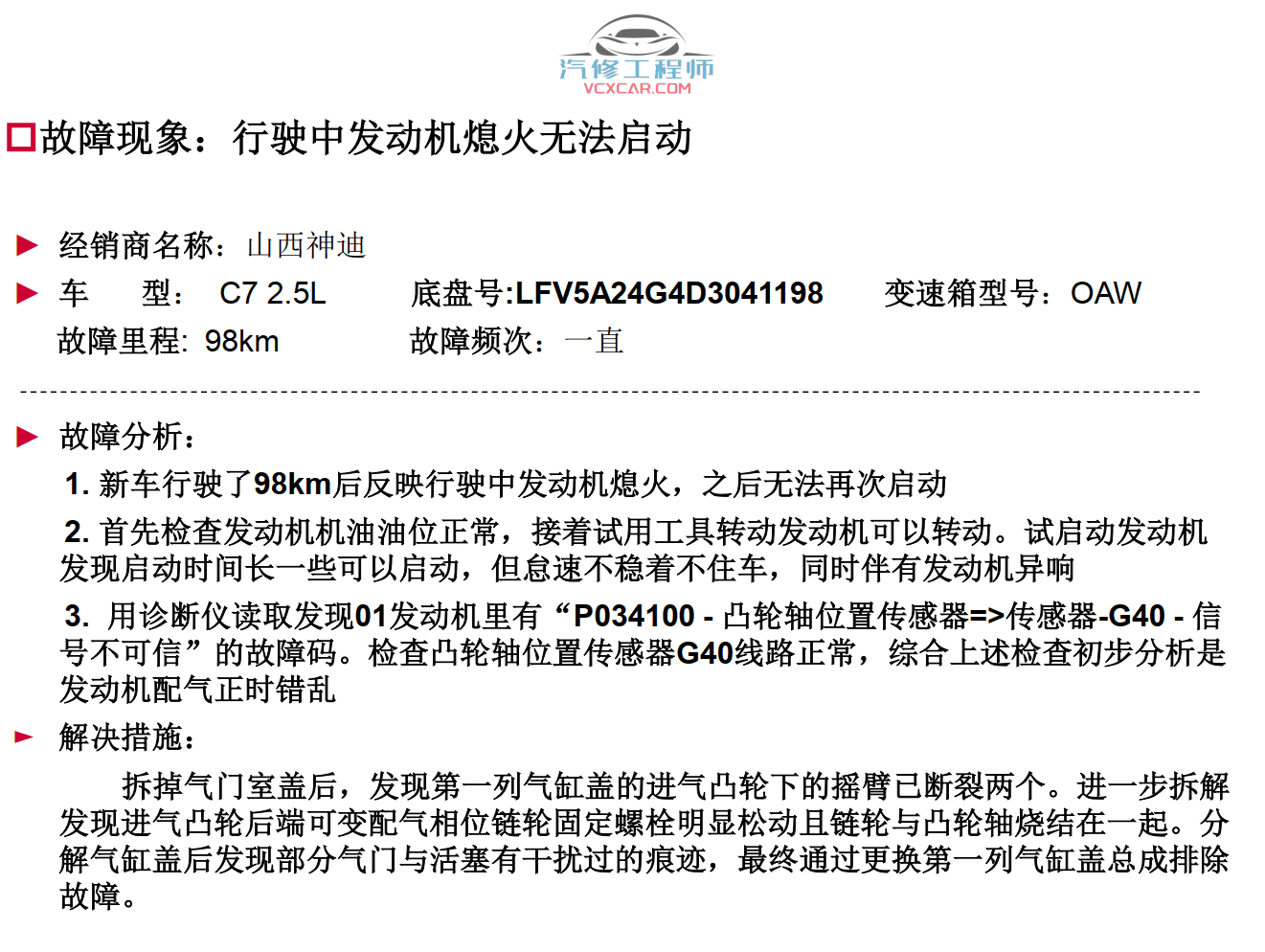 📂奥迪 | Audi原厂SOST 技术培训—2013年第1、2、3期 内部资料 故障案例(990M)