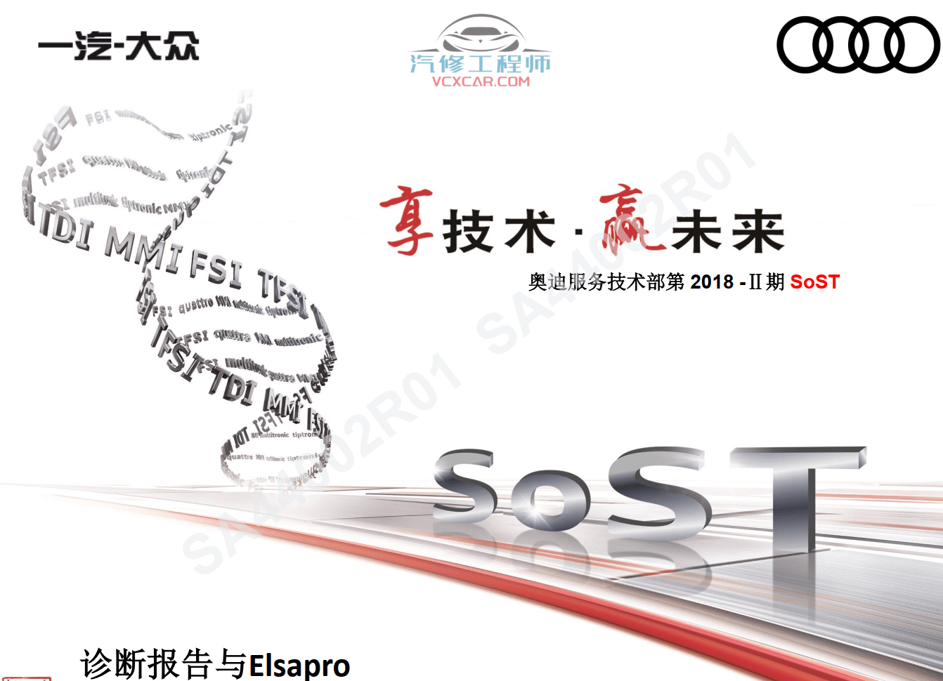 📂奥迪 | Audi原厂SOST 技术培训—2018年第1、2期 内部资料 故障案例（1.74G）