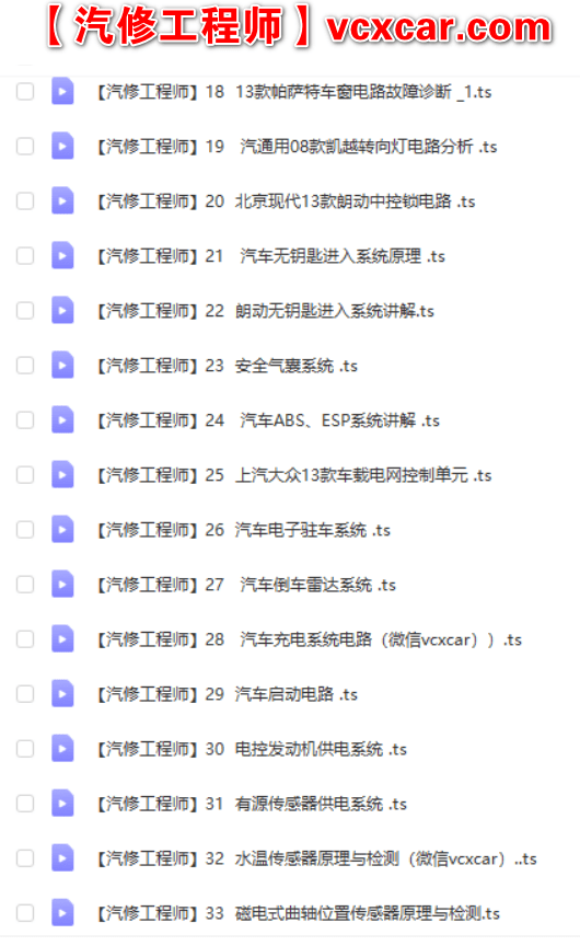 📂电子电路 | 汽车电子 2022年 DL版:春季电工班 汽车电路 故障案例(26G)