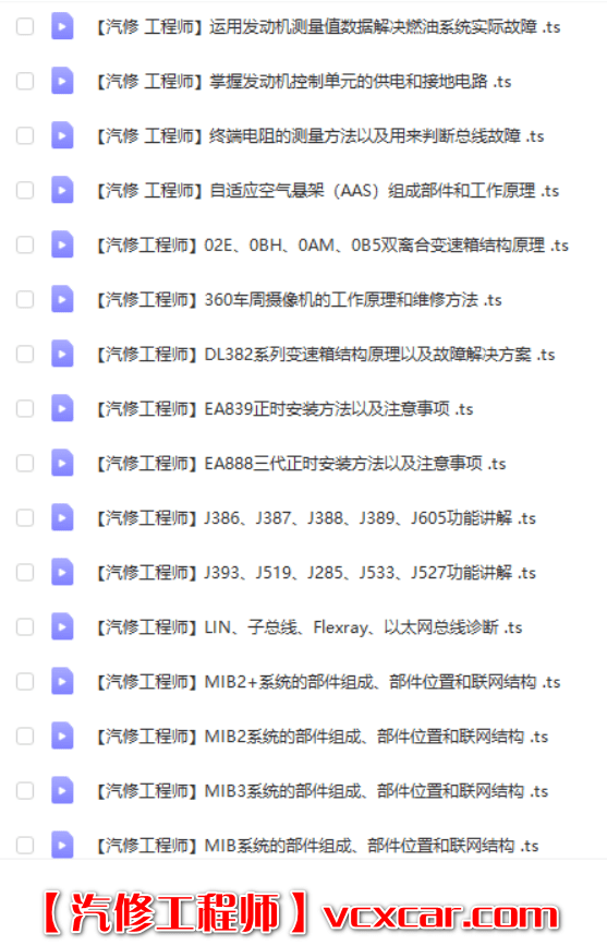 📂奥迪Audi | 培训课程 2021年 AX奥迪学院 新能源 发动机 变速箱 防盗 空调 底盘专题培训 71节课(15G)