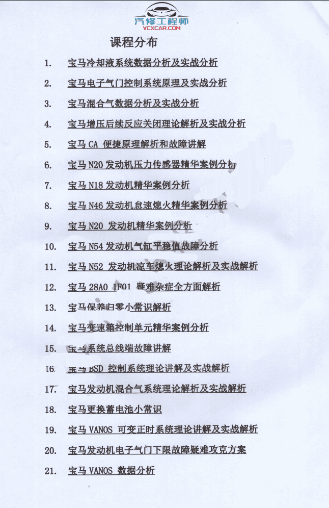 📂宝马BMW | 曹奇讲宝马1～9期发动机 变速箱 数据流 故障分析 疑难杂症 专检 通病（2.4G）