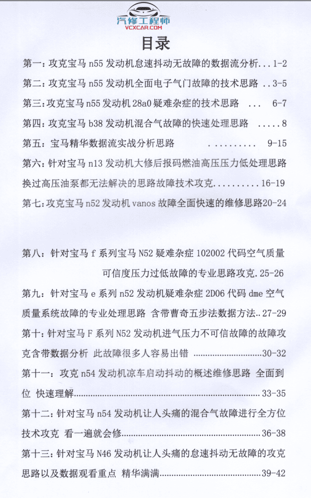 📂宝马BMW | 曹奇讲宝马1～9期发动机 变速箱 数据流 故障分析 疑难杂症 专检 通病（2.4G）