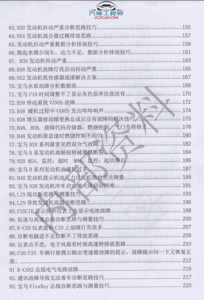 📂宝马BMW | 故障案例 2021年 宝马十年技术精华案例培训手册 发动机 正时 传感器 空调故障 打不着火 诊断思路分析(298页766M)