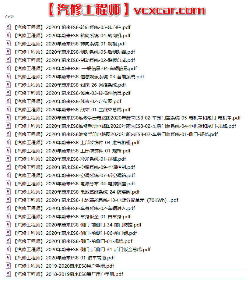 📂蔚来 | 电动车 2020年 蔚来汽车维修手册 ES8 维修手册 用户手册 01(会员后面更新)