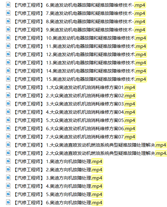 📂大众奥迪 | 培训课程 ODIS诊断系统 工程师系统 电路图基础 发动机 方向机 燃油系统 转向机等技术培训课程 56集(6.4G)