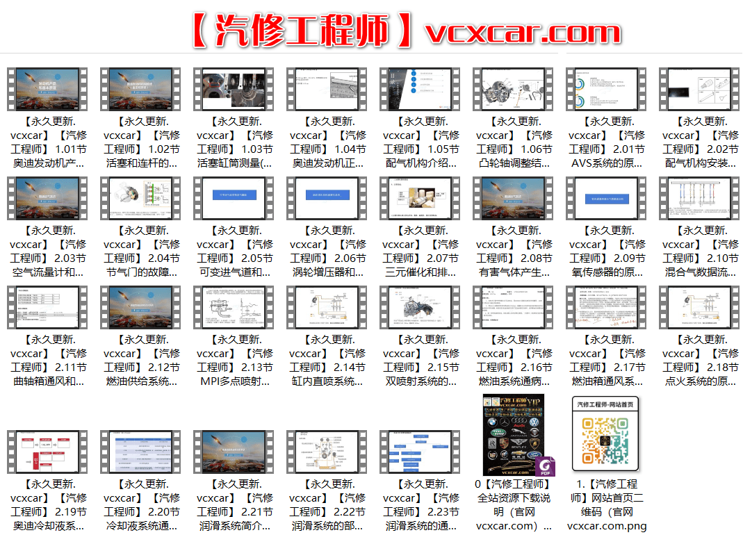 🎓[SVIP·积分课程] 奥迪 | Audi 发动机诊断与维修 系统学习原理和诊断思路 29讲 (2.78G)