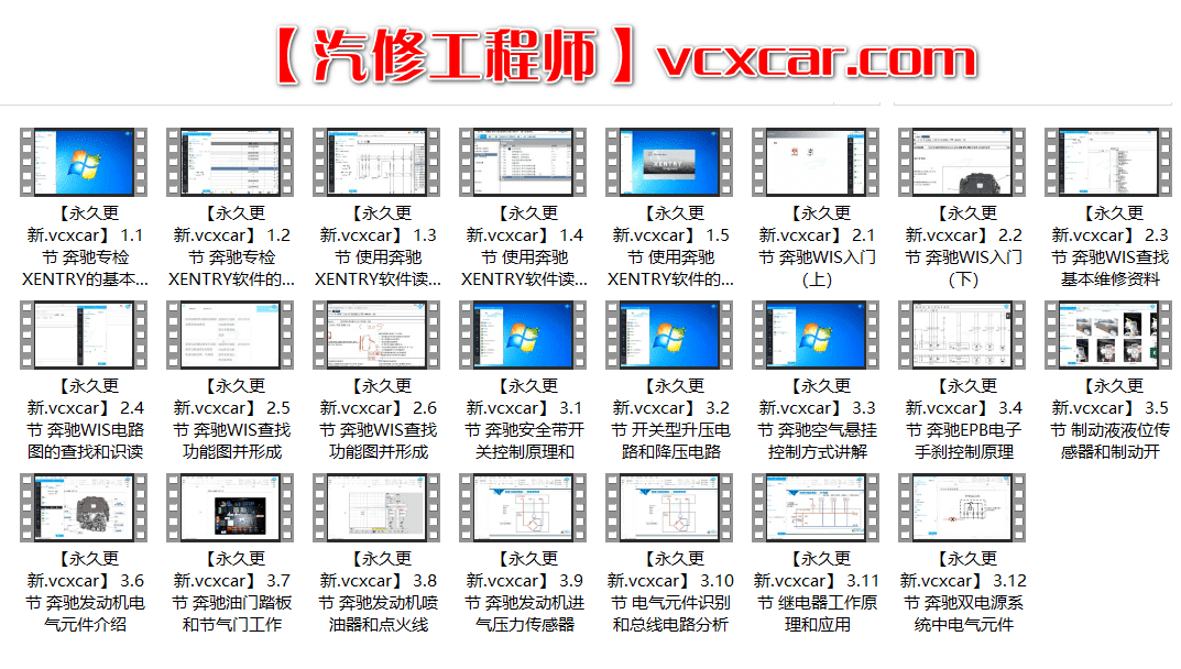 🎓[SVIP·积分课程] 奔驰 | Benz 专检系统诊断系统Xentry使用 电路图WIS识读 23节课 (2.73G)