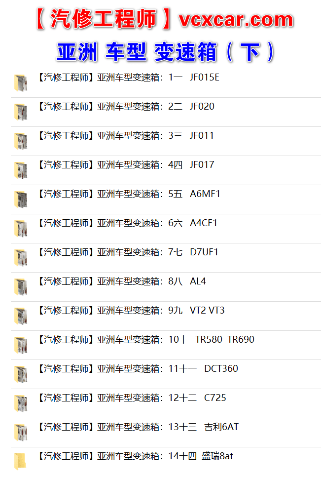 📂变速箱 | 教程 XSF：德系 美系 欧系 亚洲 国产 日系 变速箱专业资料教程(4G)