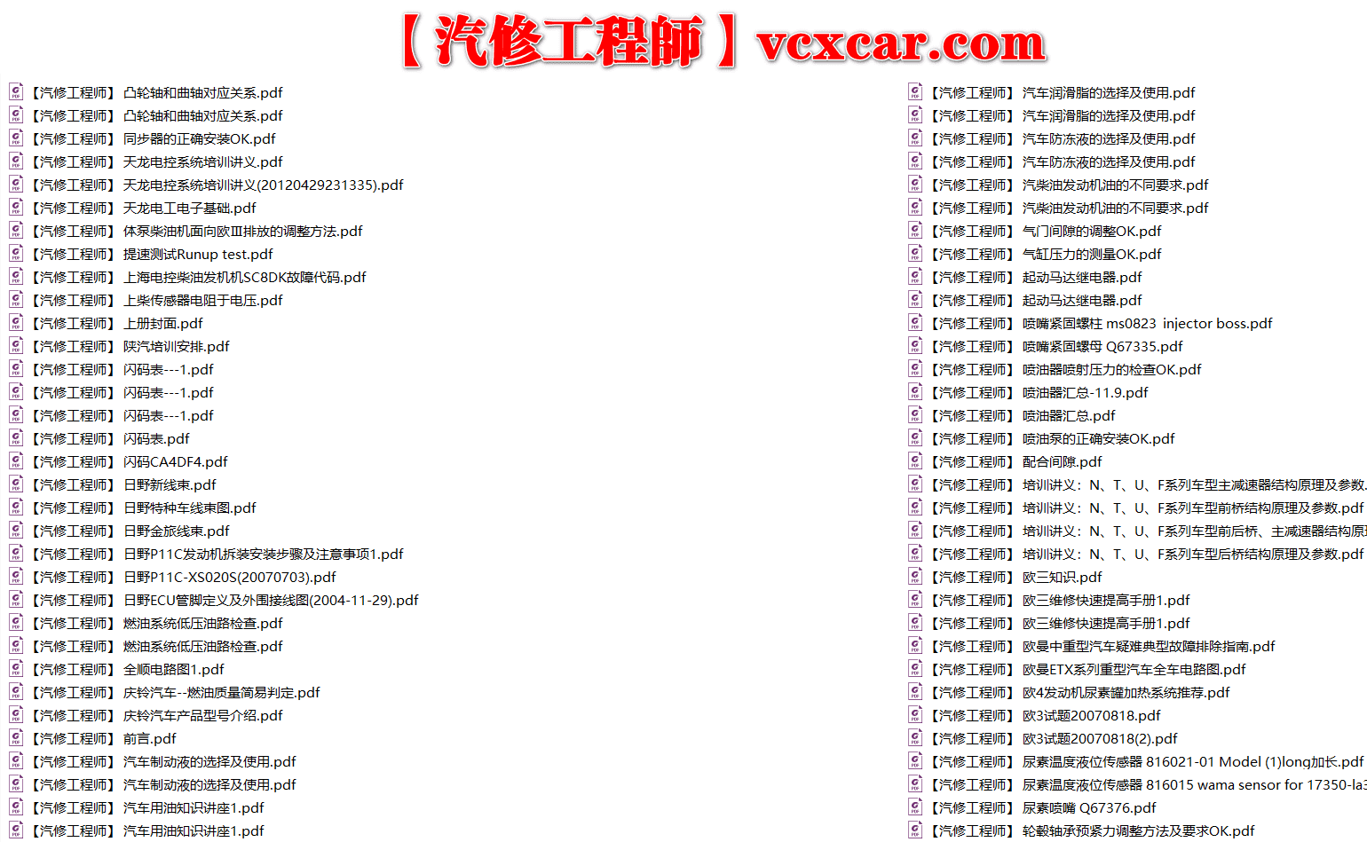 ✅[Free.免费] 柴油车 | 整理2：柴油车 国三国四 技术培训+维修+电路图+针脚图+故障案例资料（1.65G）