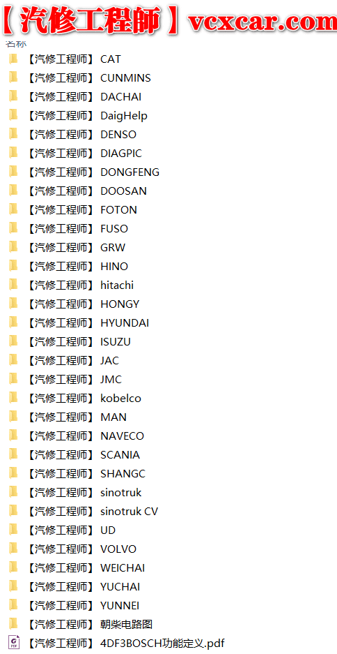 📂柴油车 | 整理3：柴油车 DTS 电路图+针脚图+线束原理图 重汽 玉柴 潍柴 朝柴 康明斯 江铃 五十铃 雷诺（1.16G）