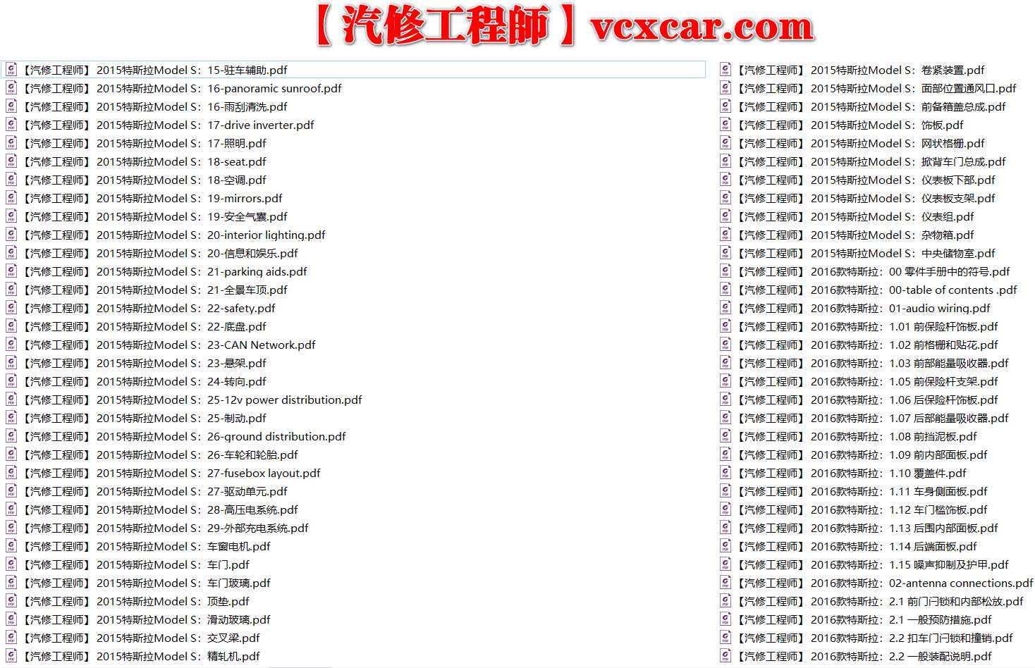 📂特斯拉 | Telsa 2019~2015年 特斯拉 高压技术培训+Model电路图+维修手册 打包整理(中英文)