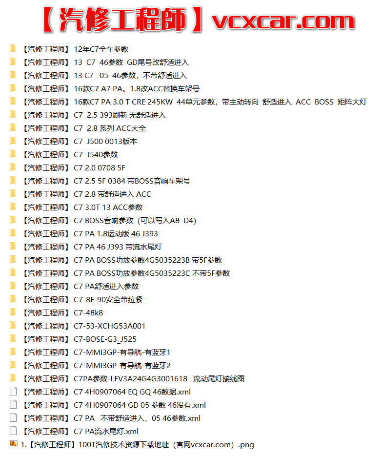 📂大众奥迪 | 数据参数【第5套】升级改装编码刷隐藏 参数XML和固件 大集合(1000份)
