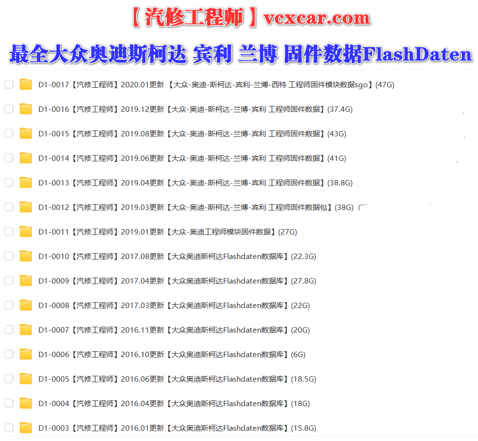 📂大众奥迪 | Flashdaten 2023.06大众奥迪斯柯达兰博宾利工程师离线数据 汽车电脑模块数据(VW Audi Skoda Lambo Bentley)sgo frf (122G)