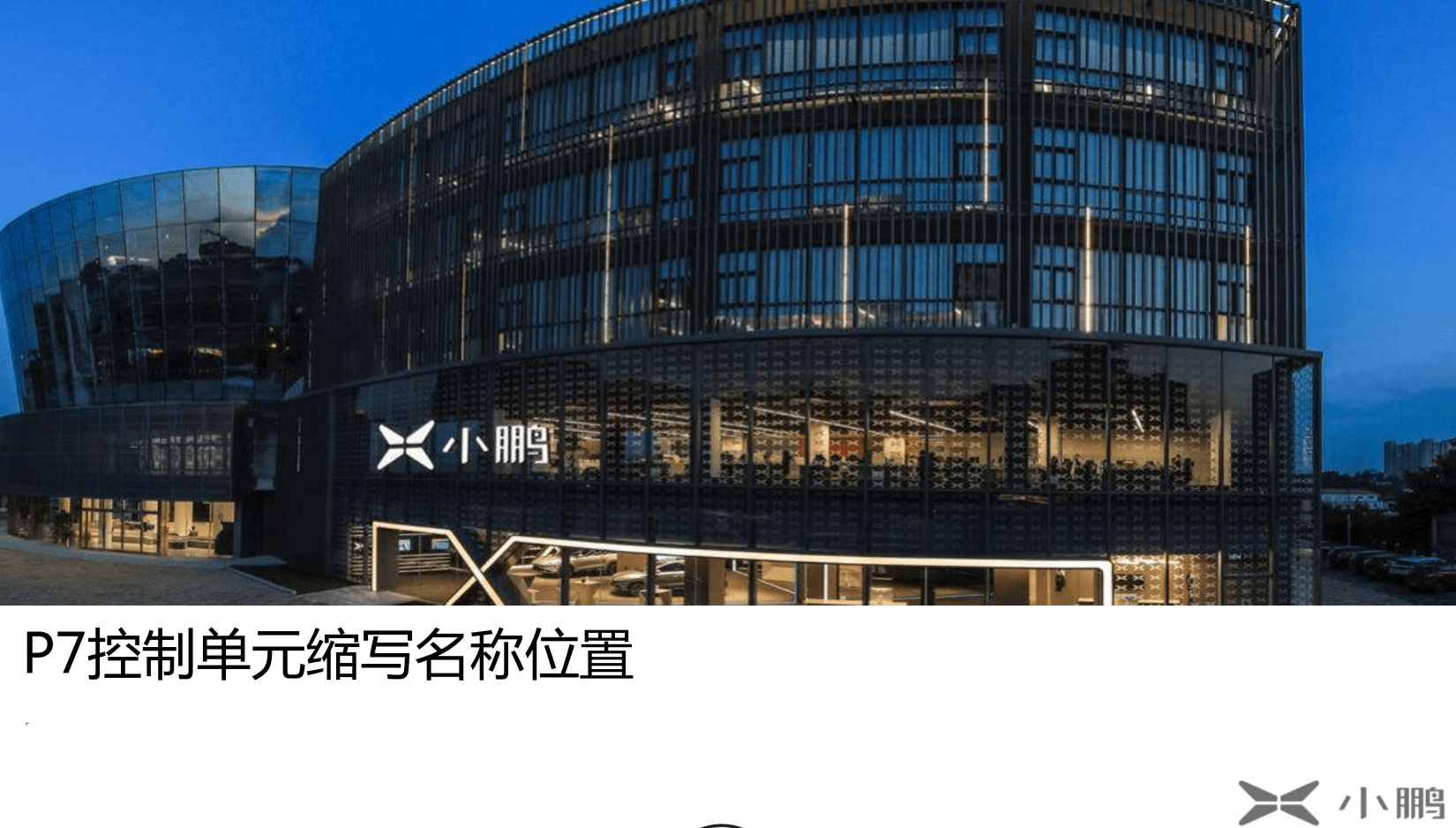 📂小鹏Xpeng | 位置图 2023年 小鹏P7 原厂资料 控制单元中英文缩写名称位置3D图解