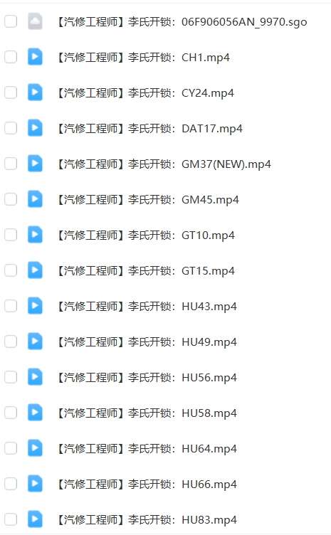 📂汽车开锁 | 教程 李氏开锁配钥匙工具使用教程+详细培训视频(5.8G)