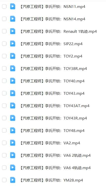 📂汽车开锁 | 教程 李氏开锁配钥匙工具使用教程+详细培训视频(5.8G)