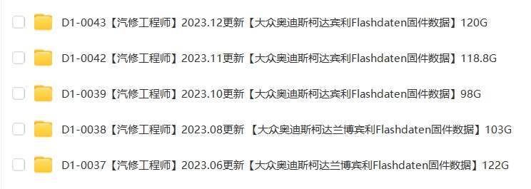 📂大众奥迪 | Flashdaten 2023.12大众奥迪斯柯达兰博宾利工程师离线数据 汽车电脑模块数据(VW Audi Skoda Lambo Bentley)sgo frf (120G)