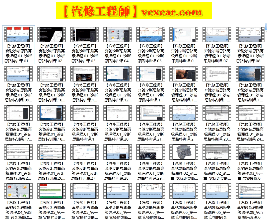 🎓[SVIP·积分课程] 奔驰Benz | 课程 2024年 故障诊断思路高级特训课程 _40集（3.12G）