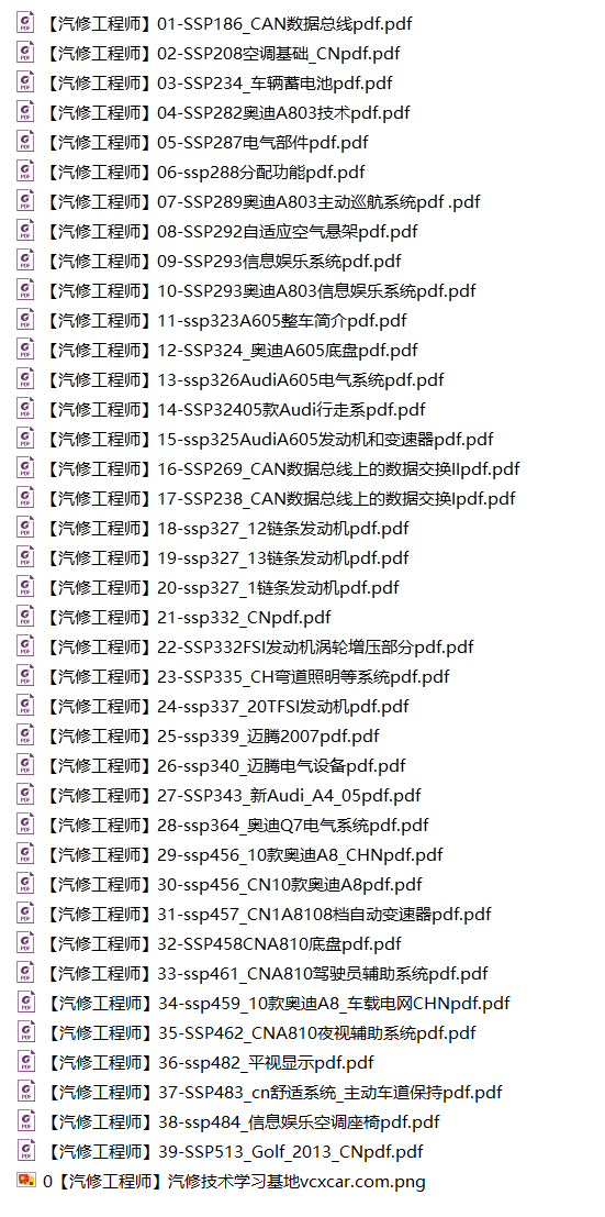 📂奥迪Audi | 专检课程 2024年 专检系统ODIS诊断读取测量校准刷隐藏电路图针脚技术培训课程+SSP_103节（6G）