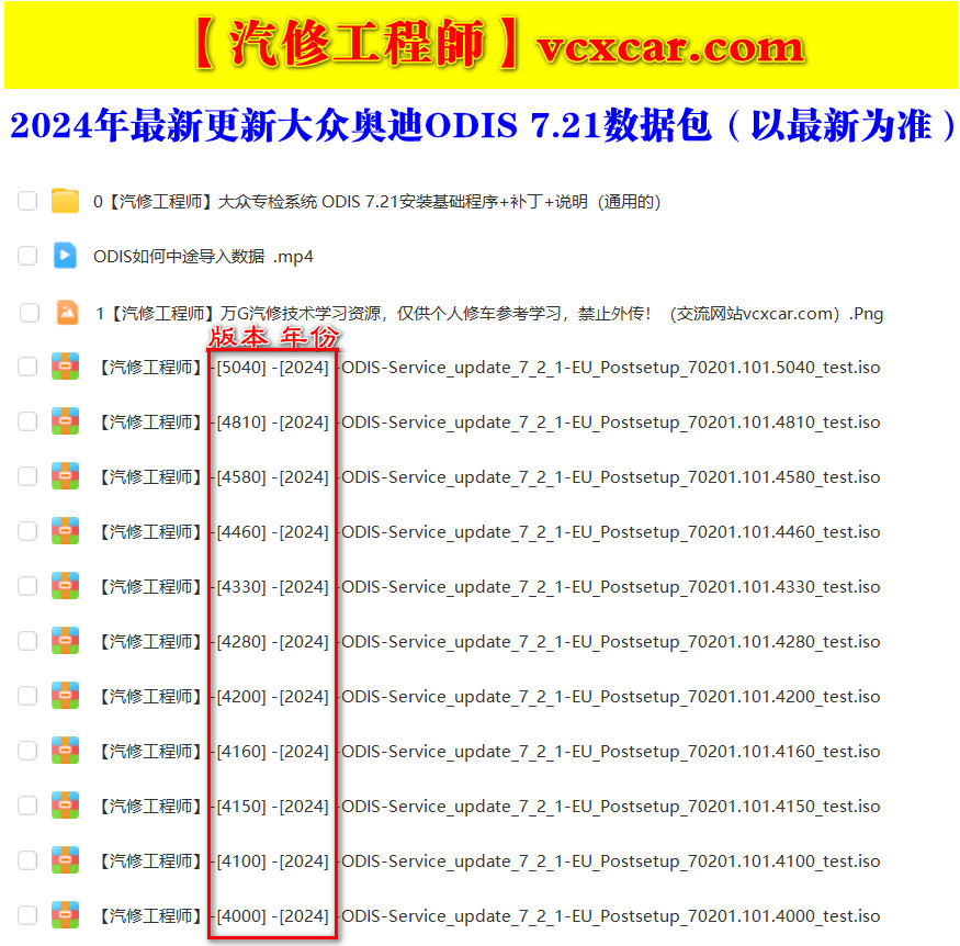 📂[合集·更新] 大众奥迪 诊断编程 2025~2021年 大众9品牌专检系统ODIS-S7.2.1数据包（5054适用）(700G以上)