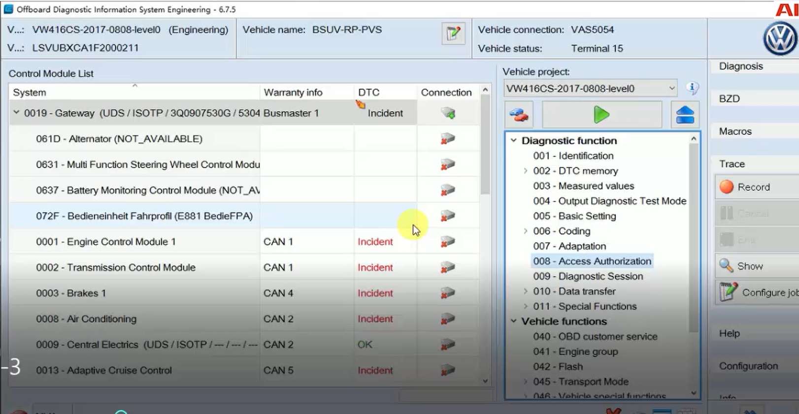 ✅[Free.免费] 大众奥迪 | 工程师 ODIS-E使用详细讲解培训视频 大众诊断必备技术_18节（480M）[ODIS界面 功能 诊断 权限 编码 匹配 刷新]