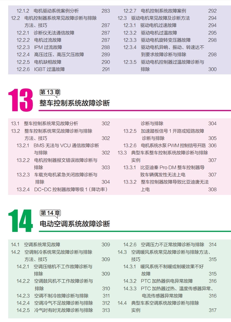 📂新能源 | 书籍 2023.9 电动汽车维修手册(全彩图解+视频教学)_363页（39M）[电子 电路 电源 充电 驱动 底盘 空调 辅助]