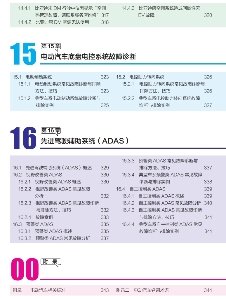 📂新能源 | 书籍 2023.9 电动汽车维修手册(全彩图解+视频教学)_363页（39M）[电子 电路 电源 充电 驱动 底盘 空调 辅助]