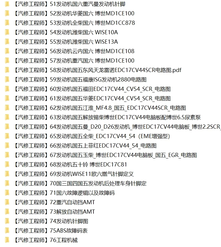 📂柴油车 | 整理6：国六国五 重汽重卡电路图+维修手册 [东风 江铃 福田 广汽 解放 江淮 玉柴 潍柴 锡柴]（2G）