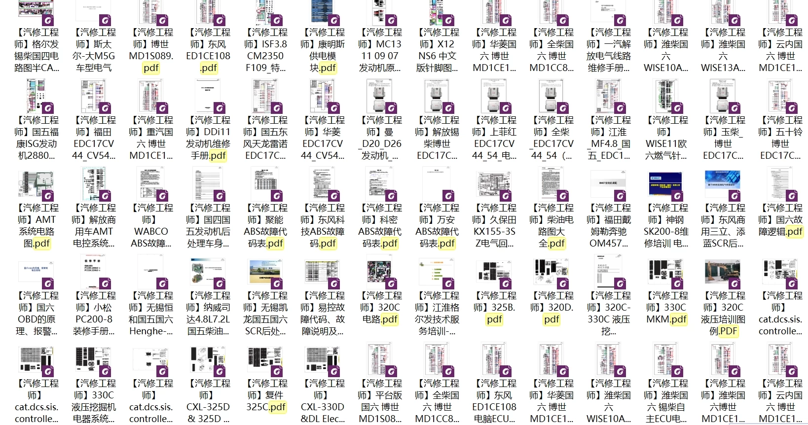 📂柴油车 | 整理6：国六国五 重汽重卡电路图+维修手册 [东风 江铃 福田 广汽 解放 江淮 玉柴 潍柴 锡柴]（2G）