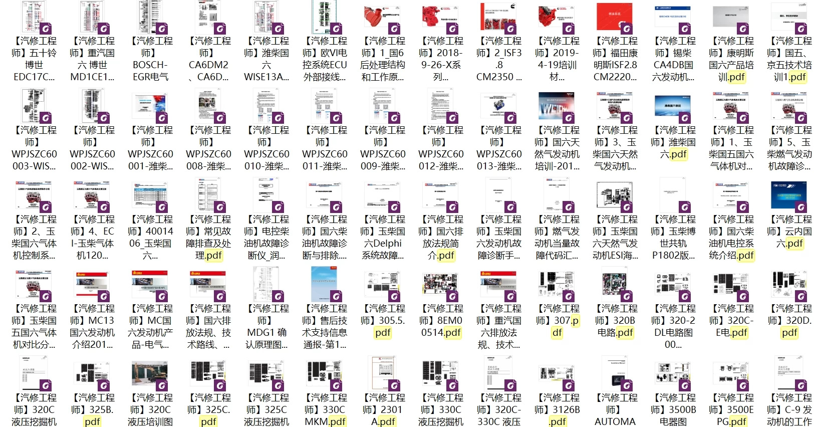 📂柴油车 | 整理6：国六国五 重汽重卡电路图+维修手册 [东风 江铃 福田 广汽 解放 江淮 玉柴 潍柴 锡柴]（2G）