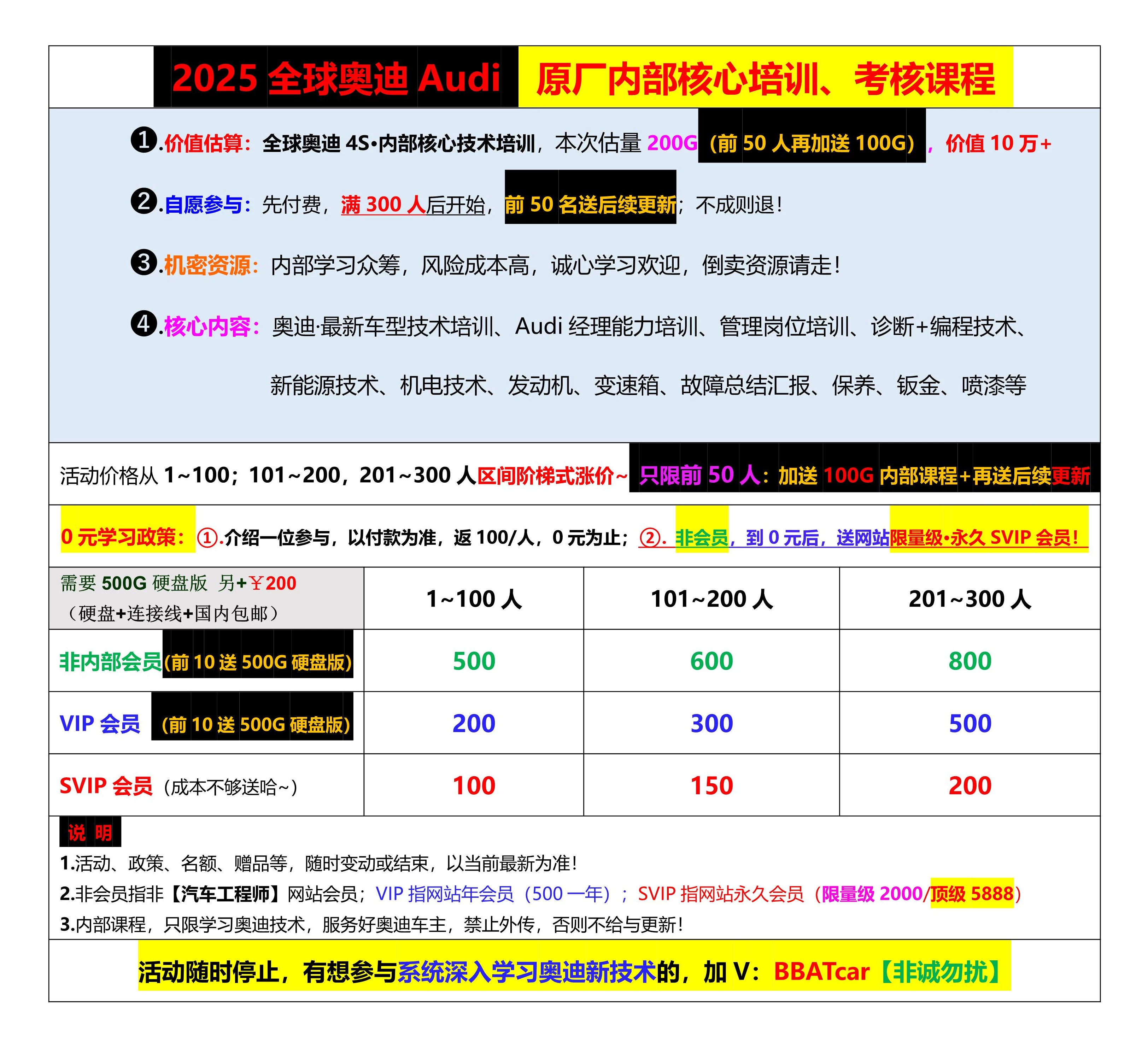 🔥🈴【刺 · 第5季】2025.9.1〔奥迪Audi〕〔原厂内部〕〔核心技术〕〔全部培训课程〕满300人开