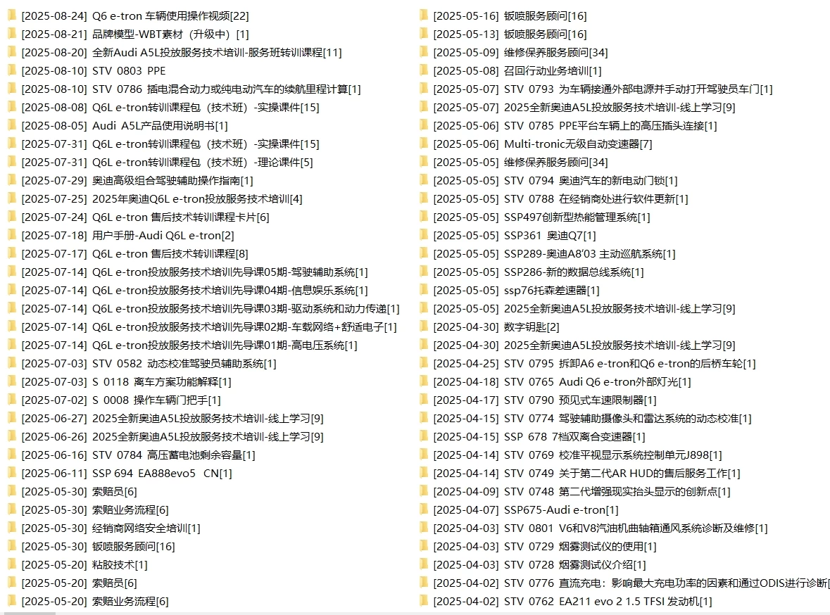 🔥🈴【刺 · 第5季】2025.9.1〔奥迪Audi〕〔原厂内部〕〔核心技术〕〔全部培训课程〕满300人开