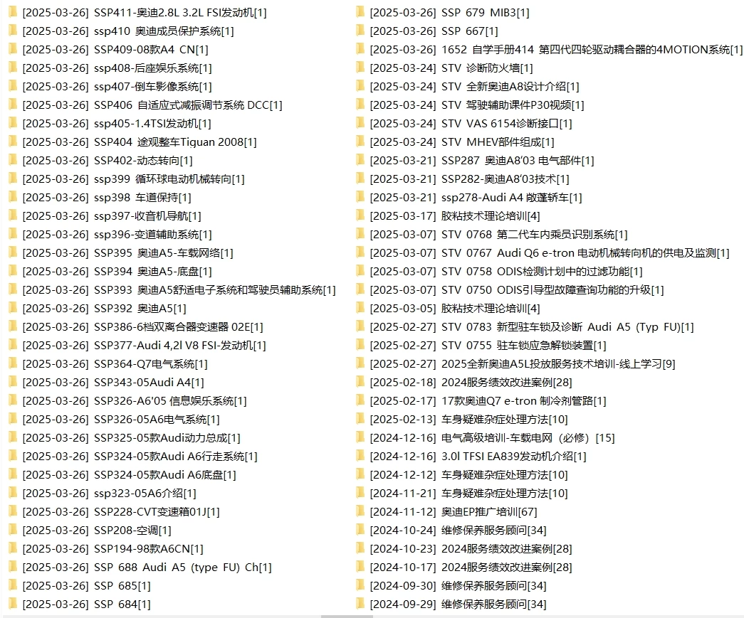 🔥🈴【刺 · 第5季】2025.9.1〔奥迪Audi〕〔原厂内部〕〔核心技术〕〔全部培训课程〕满300人开