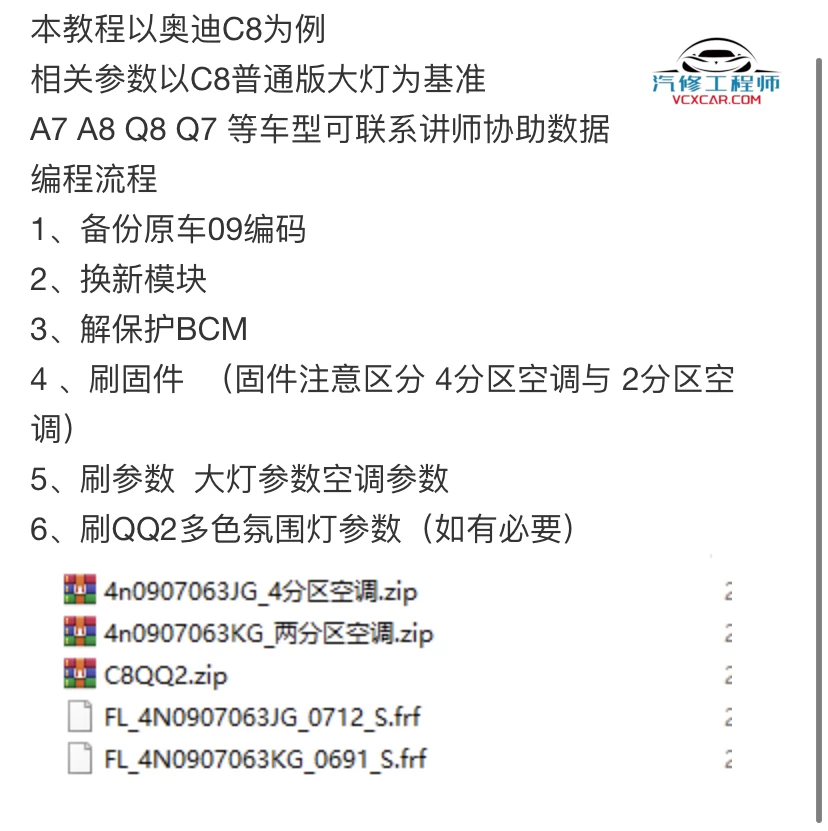 🟥[SVIP·专享] 大众奥迪 | 【第37套】2025年更新：奥迪升级+改装+编程+匹配案例 接线教程+数据（270份）