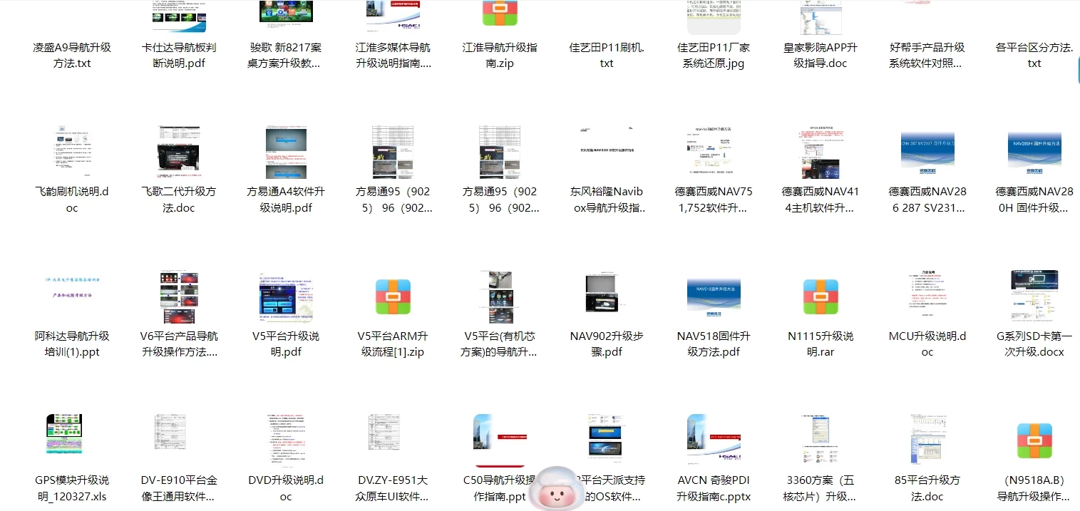 📂导航维修 | 老款各类国产导航维修资料+原理+图纸+刷机程序软件（62.5G）