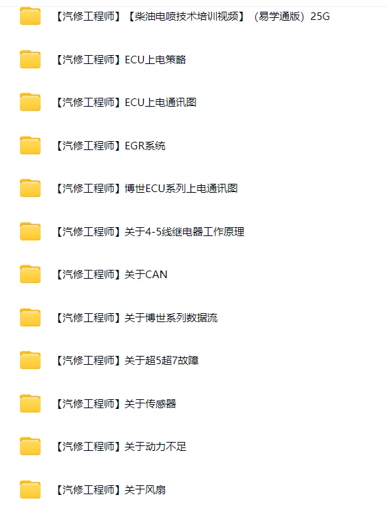 📂柴油车 | 资料 整理9：柴油电喷电控技术培训视频+技术原理+故障案例（25.4G）