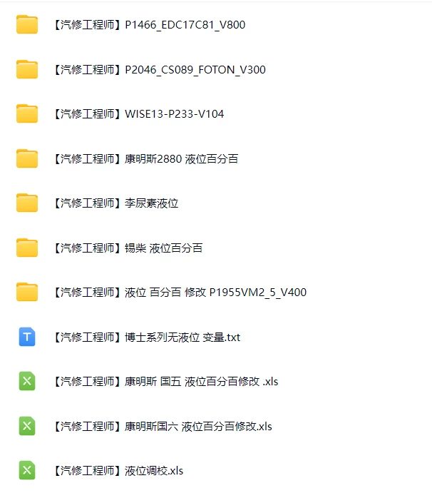 📂柴油车 | 资料 整理12:2024年 未就绪KP变量数据 未就绪调校 碳载量归零调校 尿素液位调校视频课程(10.5G)