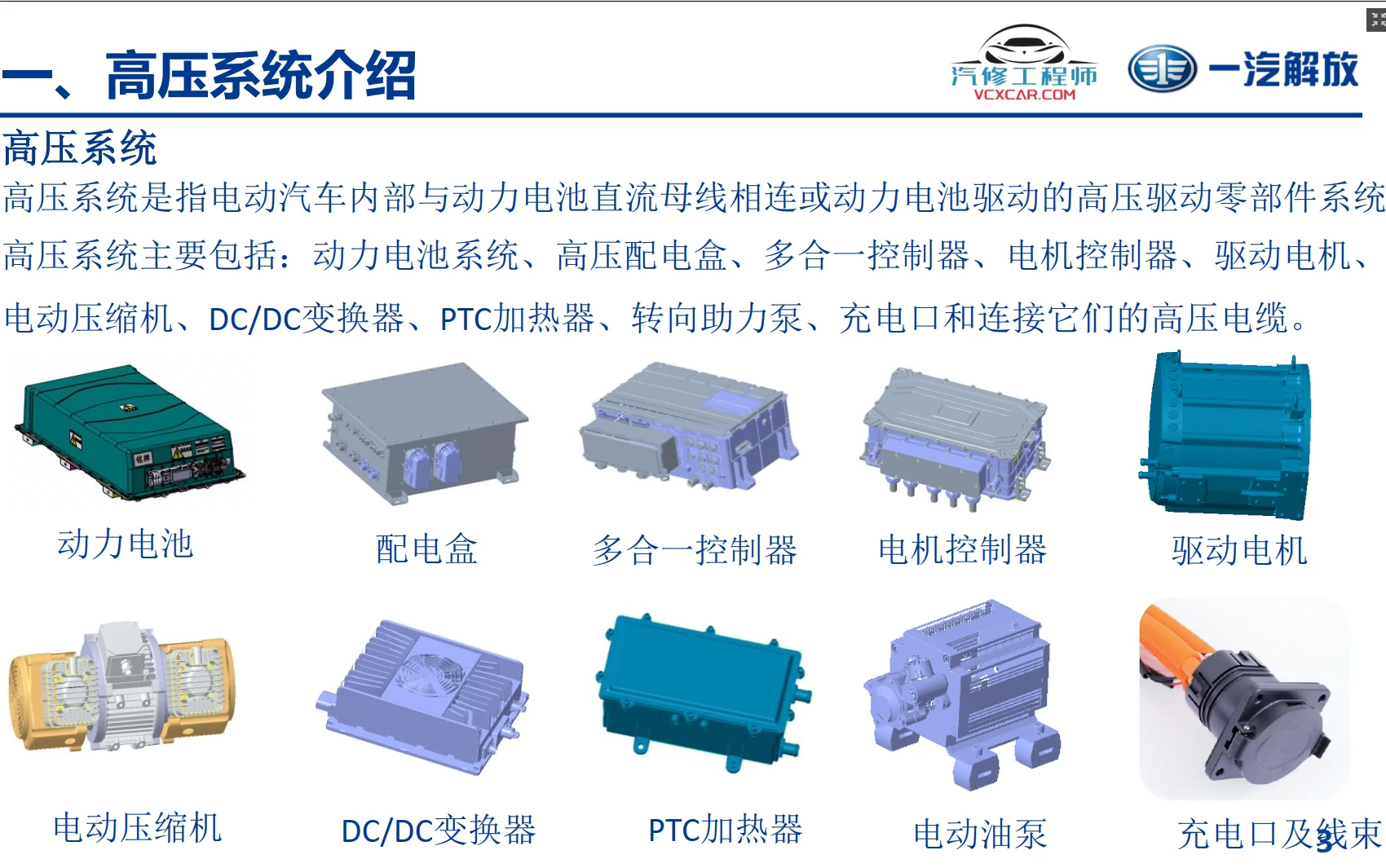 🎓[SVIP·积分资料] 2024年 新能源重卡内部技术培训3：一汽解放·英辉腾 新能源轻卡 多合一控制器+电池系统+故障案例 售后技术培训（200M）