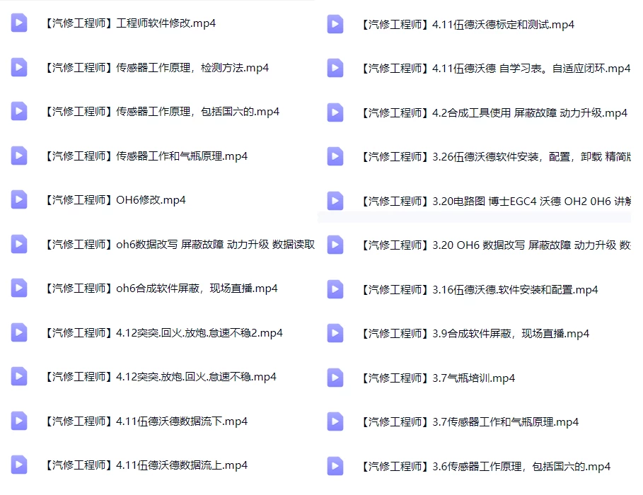 🎓[SVIP·积分] 重卡 | 资料 整理14：汇集10套 重卡天然气 数据优化 动力升级 诊断编程 故障案例 资深修车 维修课程（4000份 130G）