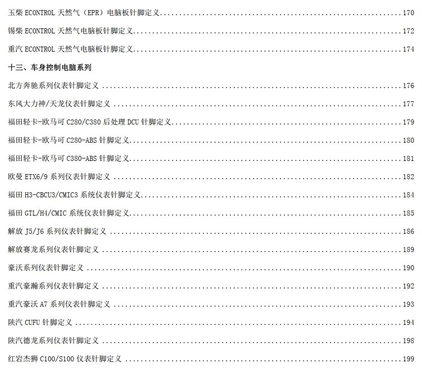 📂柴油车 | 资料 整理16：63套国六货车整车电气原理图+针脚定义图+维修手册+电路图 [重汽 福田 江铃 东风 解放 大运]（120份 800M）