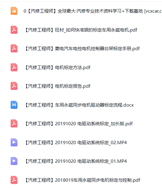 📂新能源 | 目前所有新能源汽车 菱电电控电机控制器+永磁电机+电驱动系统 标定资料（5.6G）