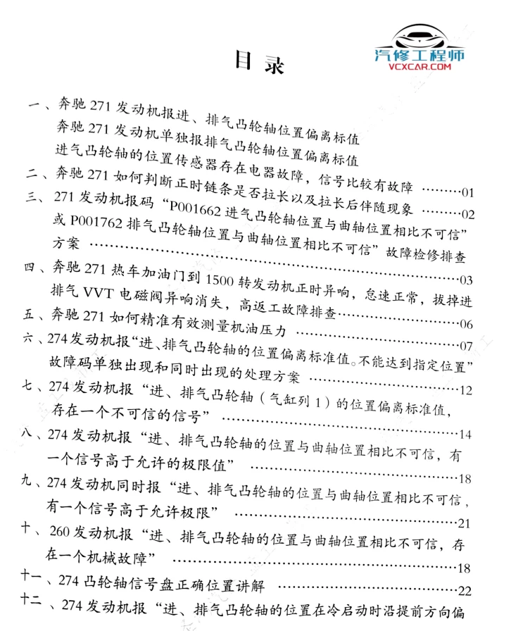 📂奔驰 | 正时 2025年 奔驰正时系统 故障维修方案和实战经典案例 发动机271/272/274/276/278（88页 257M）