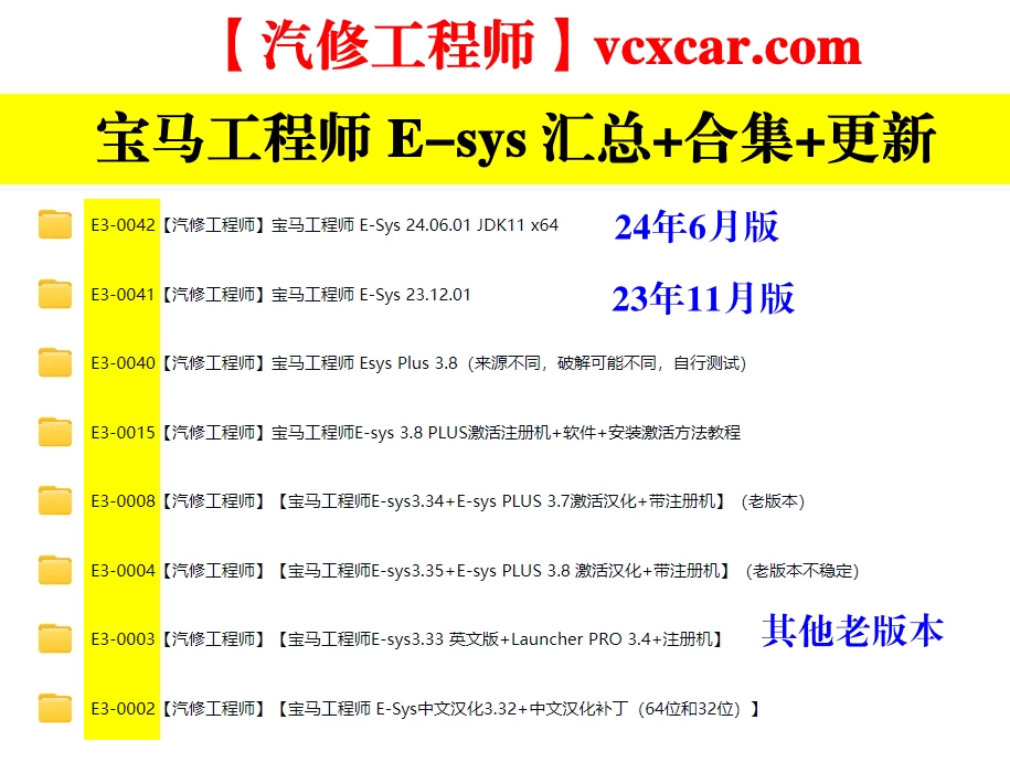 📂宝马BMW | 工程师 E-sys 全部版本汇总+合集+更新 [注册机+破解补丁+教程]（只更新，不指导）